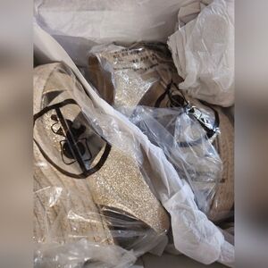 Michael Kors Gold Glitter Wedges